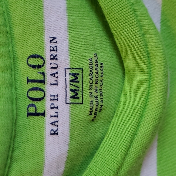 Lime Green Striped Tee Shirt - Picture 3 of 7